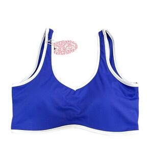 Blue and White Padded Bikini Top